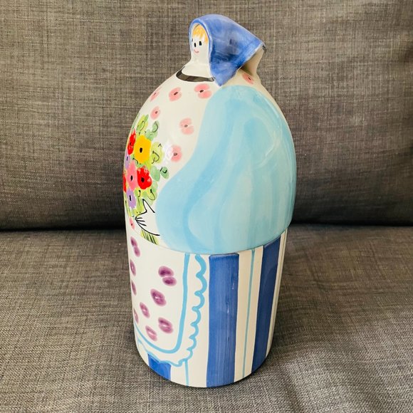 ITALICA ARS MID CENTURY MODIGLIANI ITALIAN ART POTTERY 12” READ - Picture 4 of 8